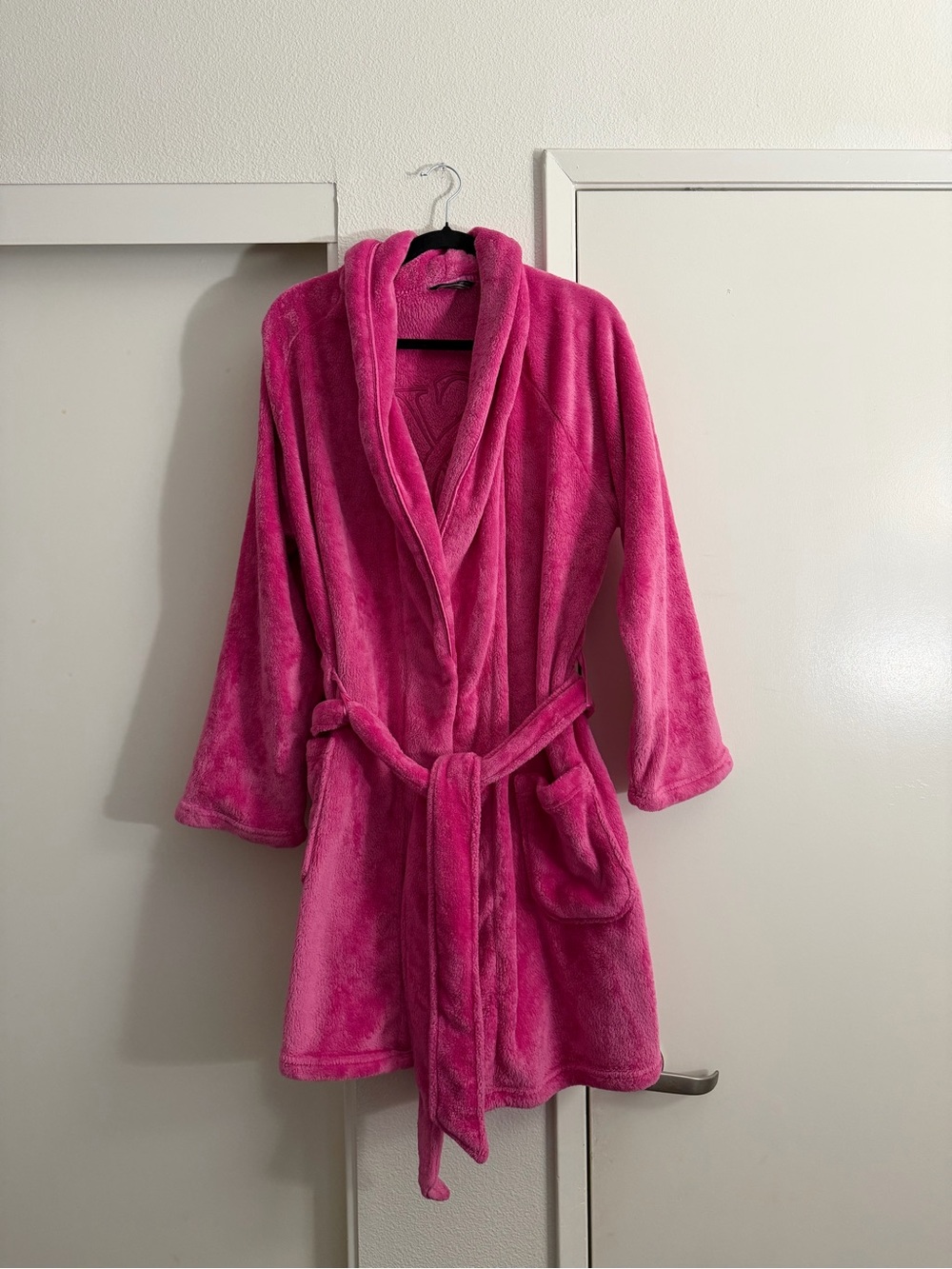 Victoria's Secret Bright Pink Plush Fleece Robe
